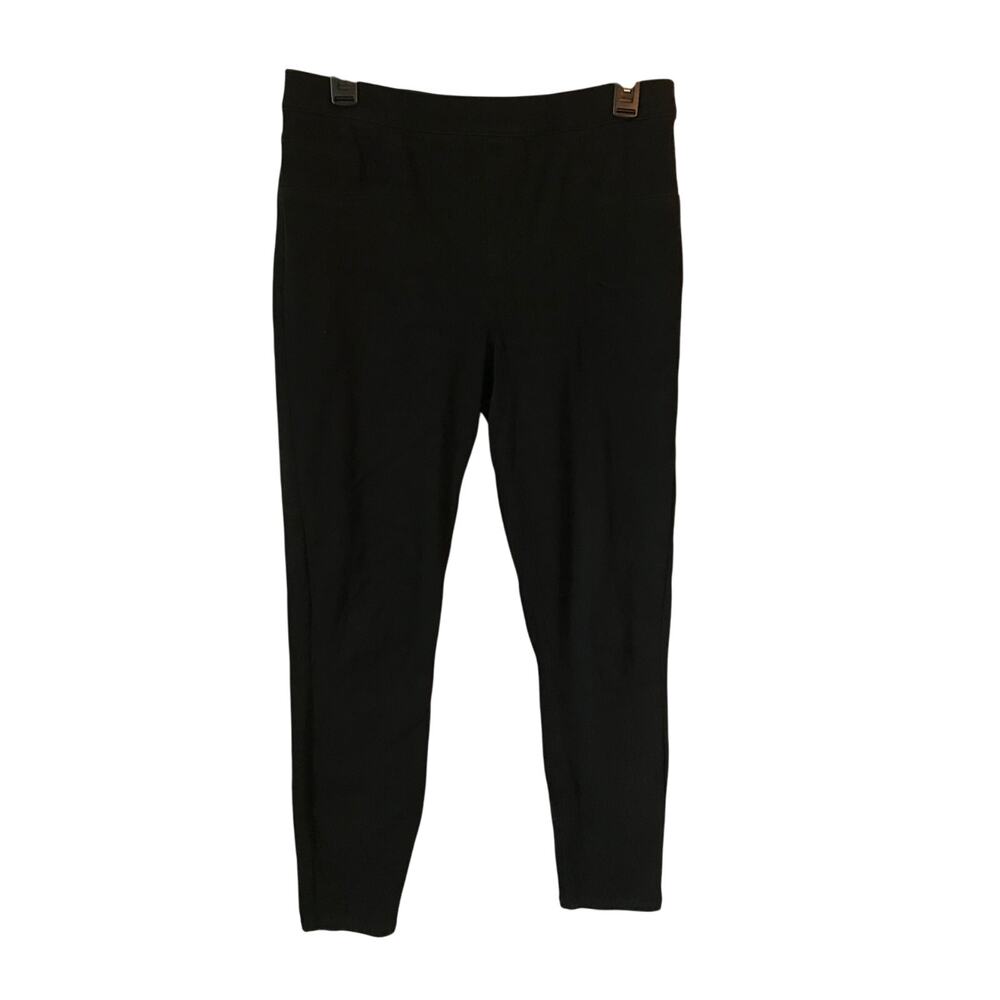 Spanx Jeanish Large Ankle Leggings Pant Black Pull On Core Shaping Stretch L